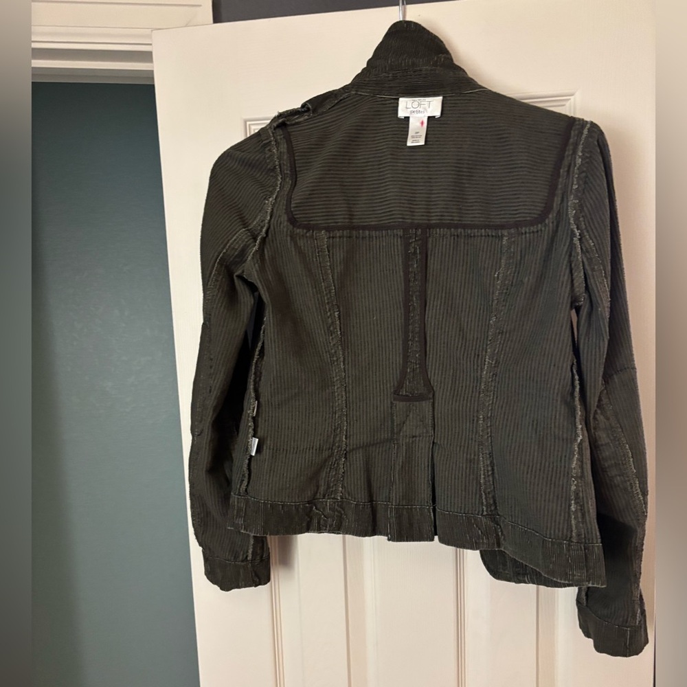 🕊️ LOFT Dark Olive Gray Corduroy Petites Blazer - Picture 15 of 16